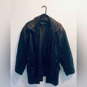 Medium Mens Kenneth Cole New York Zip-Up Leather Jacket